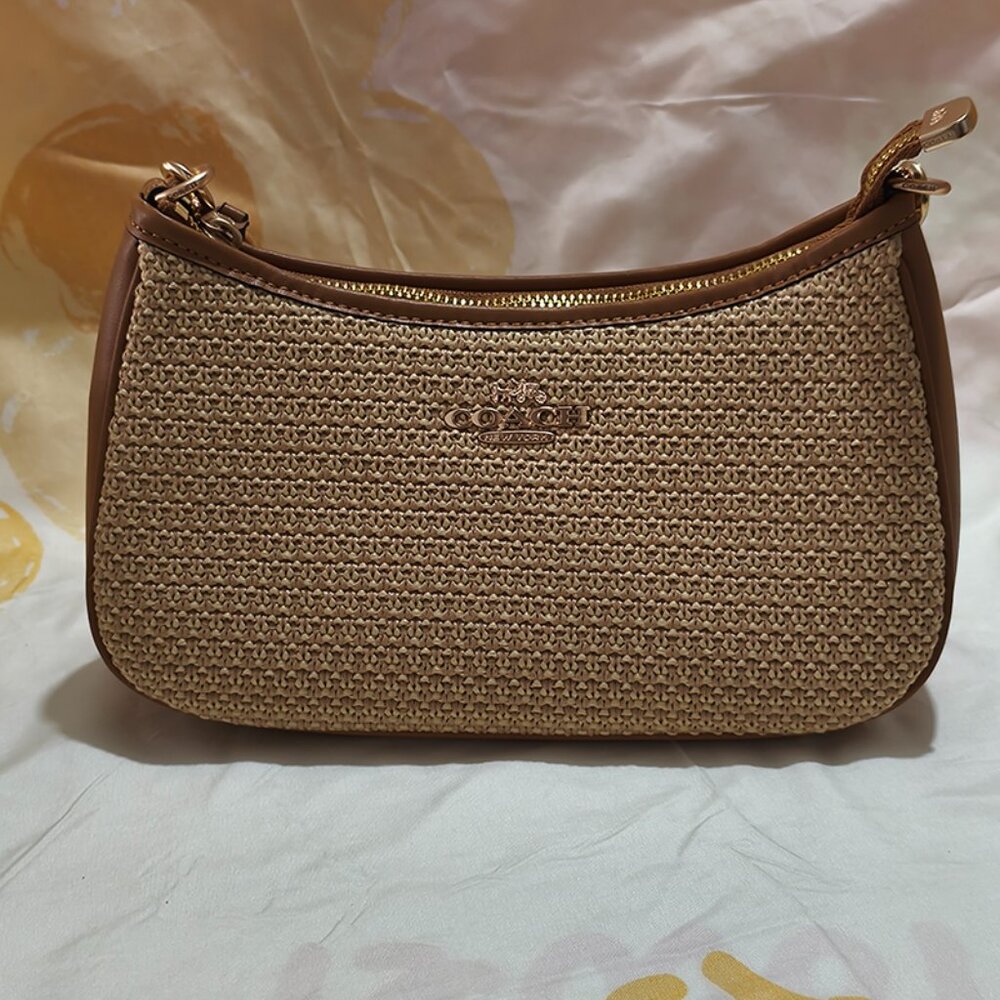 Coach Straw Leather Dual-Use Shoulder Bag Crossbody Bag